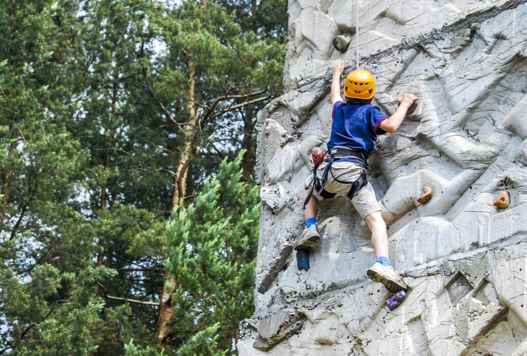 Outdoor rock climbing